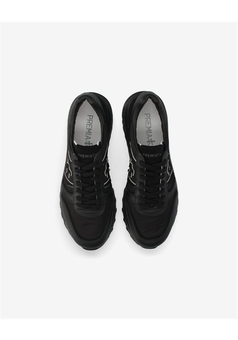 Premiata Lander 8655 Sneaker in Leather and Technical Fabric Black Men's PREMIATA |  | LANDER VAR8655